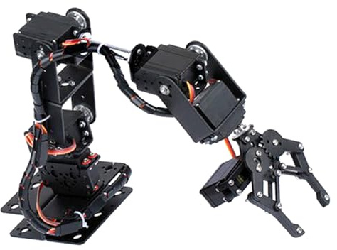Roboterarm-Kit,Premium Structure 6DOF Programmierroboterarm mit 6 Servomotoren,Mechanische Roboter-Klemmklauen-Kits, Analoges Lenkgetriebe MG 996R für den Unterricht, IDY Produktion