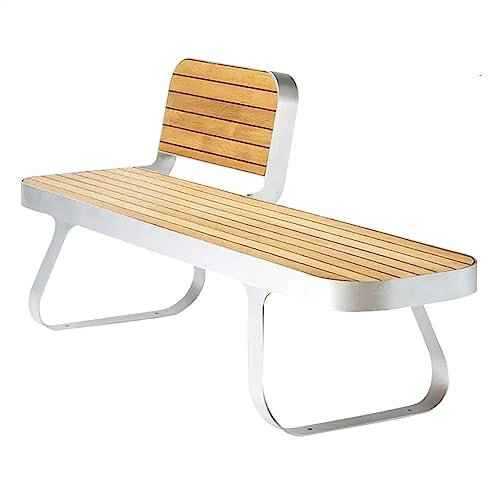 Parkbank Outdoor-Gartenparkbank mit Rückenlehne, Outdoor-Freizeitbank mit Hartholzlatten-Stahlrahmen, moderne Outdoor-Bank for Straßen, Innenhöfe, Parks, Schulen Gartenbank(120*64*78cm)