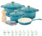 VAV GET Healthy and Safe, Non-Stick Enameled 7-PCS SET of Cast Iron Dutch Oven Cookwares. Set includes: 24cm Dutch Oven Fry Pan, 18cm, 21cm, 24cm Dutch Oven Cookwares with Lids, Gloves and Mills.