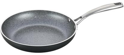 Wintem Padella in Alluminio Ecofriendly 36cm e Manico Ergonomico in Acciaio - Adatto a Tutti i Piani Cottura - Doppio Fondo Brevettato e Idoneo al Forno fino a 300°C - Facile da Lavare