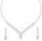 Tucnoeu Brautschmuck Set Silber Strass Kette Ohrringe Schmuckset Damen Hochzeit Schmuck Hochzeits Brautschmuck Set für Damen und Mädchen