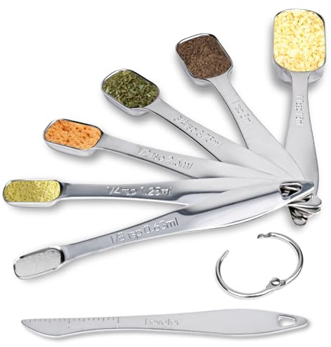 bssmmai 7 Pièces Cuillere Doseuse, Cuillère Doseuse, Cuillère Doseuse Gramme, Cuillere Doseuse Gramme, Cuillere Doseur en Acier Inoxydable, Cuillère Mesure pour Mesurer Sec et Ingrédients Liquides