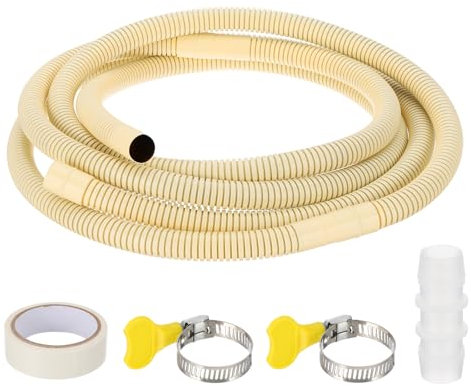 PATIKIL 6.5Ft Kit Tubo Di Scarico Per Condizionatore Universale Tubo Di Scarico AC Con Connettore Dritto Per Estensione Mini Split AC Pompe Di Calore Senza HVAC, Giallo