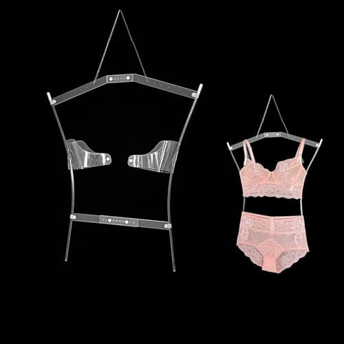 Labasuan Freistehender Dessous-Kleiderständer, transparenter Acryl-BH-Halter mit Verstellbarer Größe, unsichtbarer Damen-BH-Kleiderbügel für Unterwäsche-Schaufenster im Einzelhandel
