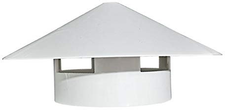 PVC-Kamin-Regenkappe, atmungsaktive Kunststoff-Entlüftungskappe, 3-Zoll-Schornsteinkappe ()