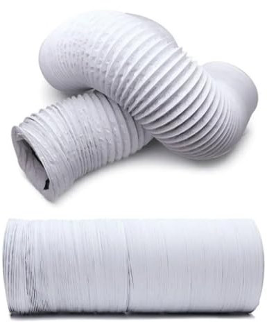 SUBLXPoten Ac-Abluftschlauch 6M 150-80mm Flexible AC Vent Hose – Aluminum Foil Antistatic Exhaust Tube Abluftschlauch KlimageräT(Dia.150MM-6M-White)