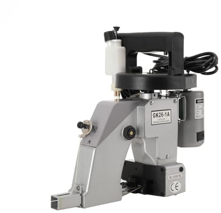 Atsoya HandnäHmaschine, 220v 90w Kleine NäHmaschine für Dicke Stoffe | HandnäHmaschine für Gewebesack Und Papiersack Inkl. Sandsack Jutesack Getreidesack Mit 4 Rolle NäHfaden,10 Nadel