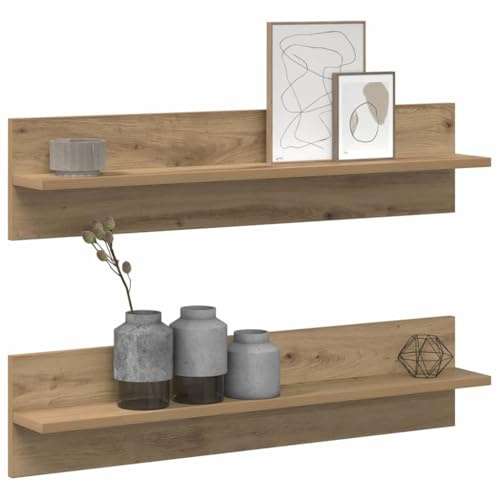 vidaXL Wall Shelf Wall-Mounted 2 pcs Artisan Oak 80 x 11.5 x 18 cm