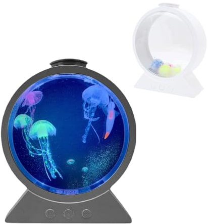 Luocute LED Quallen Licht, 7 Farbwechsel RGB Runde Quallen -Aquarium Nachtlicht Home Schlafzimmer Dekor Zum Geburtstagsgeschenk, Heimdekoration, Raumstimmungslicht (WHITE)