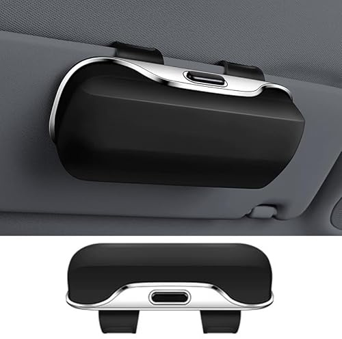 WEISIPU Sun Glasses Holder for Car Sun Visor Universal Sun Visor Glasses Clip Flocking Lining Car Visor Sunglasses Organizer Box with Ticket Card Clip