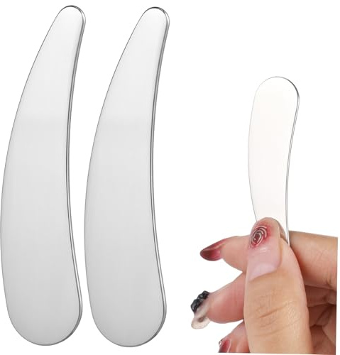 VALICLUD 2 pièces Spatule Visage Inox Applicateur Cosmétique Réutilisable pour Crème et Masque Outil Compact et Robuste pour Soins Peau