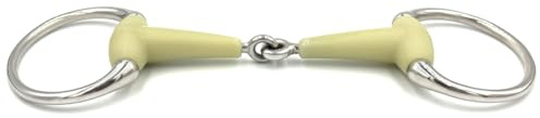 Equine Smile ES0016 Olive Head Bit Olive Head Bit Simple Broken with Apple Flavour Stainless Steel Ring Diameter 72 mm Bit Thickness 19 mm (13.5 cm)