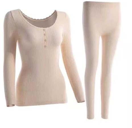 OMEIU Store Women Thermal Underwear Set, Thermal Lace lined Long Johns for Ladies, Winter Warm Base Layer Tops & Leggings for Daily Wear and Skiing