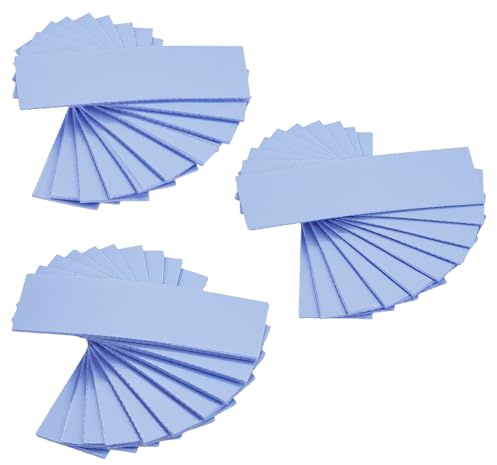 QWORK® 30Pcs Pad Thermique en Silicone 6.0 W/MK – Épaisseurs 0.5mm, 1.0mm & 1.5mm pour SSD, CPU & GPU – Tampon Conducteur Thermique, 20x67mm, Bleu