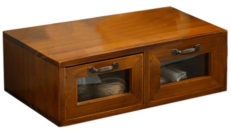 Lurrose Scaffale Elevatore per Monitor da Scrivania Cassetto | Legno e Ferro, Finitura Caffè, Classificazione Oggetti, per Studenti e Appassionati