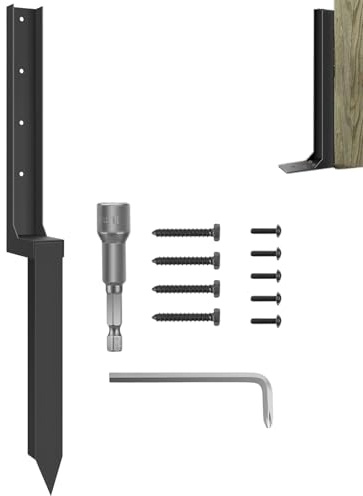 Zaunpfosten Reparatur Haken,Set mit Stützteilen, Befestigern und Reparaturmaterial für den Boden | Metallstange Reparaturklammern | für Außen Garten Hinterhof Hof Rasen Terrasse