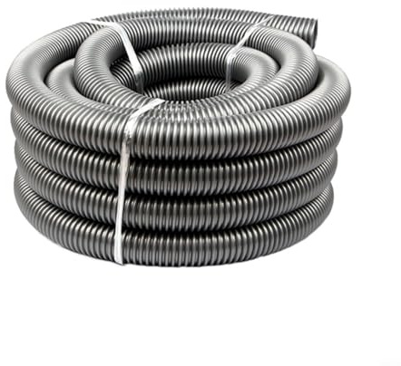 BEAZOOM Tubo filettato per aspirapolvere, diametro interno 50 mm, tubo flessibile di ricambio per la pulizia della casa, grigio (4 metri) (3 metri)