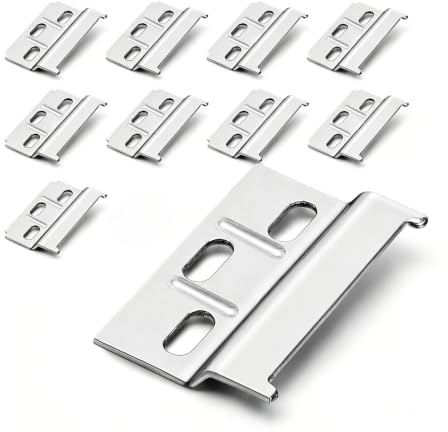 10 Pcs Plaques Supports de Fixation Murale, 60mm | Rail de suspension pour meubles, Rail de fixation murale en acier galvanisé pour meubles suspendus