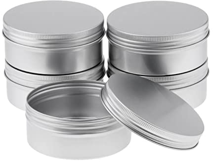 QSTDGVPW 5 Pièces Boîtes Cosmétique Aluminium Pot Vide Résistant avec Couvercle pour Crème Épices Stockage Adapté à Décoration Cadeaux Maison