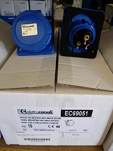 Prise encastrable 309 IP67 220/240V 2P+T 16A EC69051