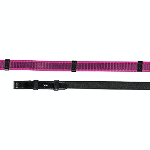 Shires Aviemore Continental Rubber Grip Zügel 48 Black/Pink