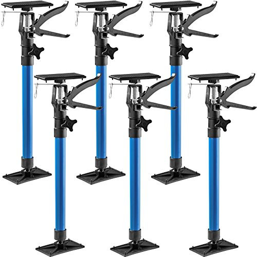 TecTake Türspanner Teleskopstange | stufenlos verstellbar | leichte Handhabung - diverse Modelle (6er Set blau | Nr. 402614)