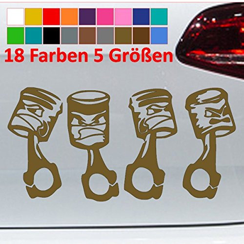 Generic Zylinder Kolben Auto Aufkleber Kopf Tuning V4 V6 JDM Sticker 18 Farben 5 Größen