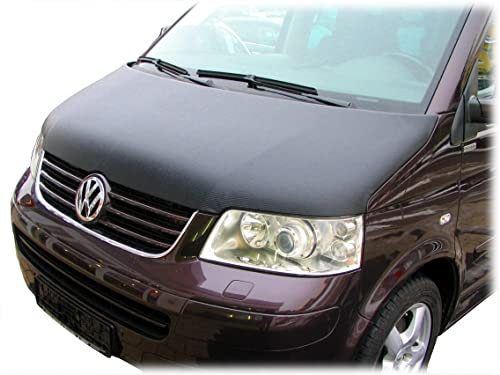 AB3-00130 Carbon Optik Vollbra Bonnet BRA für die ganze Motorhaube kompatibel mit VW T5 Bj. 2009-2015 Haubenbra Steinschlagschutz Tuning Bonnet Bra
