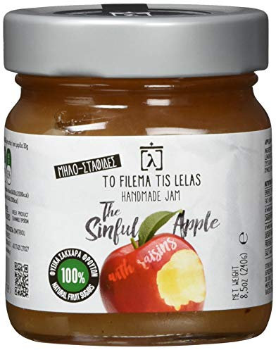 To Filema Tis Lelas Handgemachte Apfel Marmelade ohne Zuckerzusatz – 2er Pack x 240g (480g) – 100% Griechische Früchte, Vegan & Glutenfrei