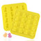 2Pcs 16 Small Cavities Rubber Duck Candy Molds, Yellow Duck Silicone Chocolate Fondant Mold for Cupcake Decoration Gummy Fat Bomb Crayon Melt Mini Soap Ice Cube Trays (Random Color)