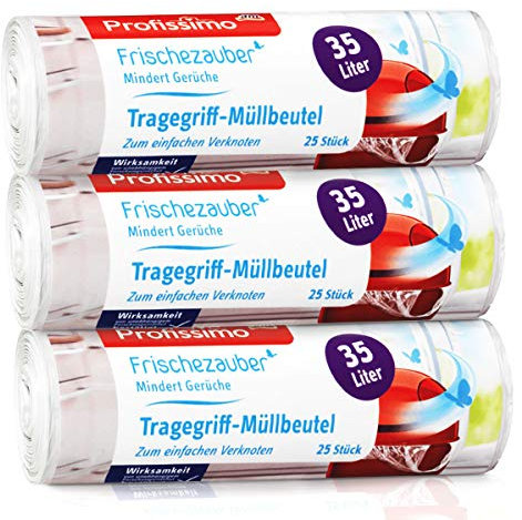 Gut & Günstig trgegriff - Bolsas de basura de 25 L (30 unidades, 3 unidades, resistentes al desgarro y a los líquidos, 3 x 30 unidades)