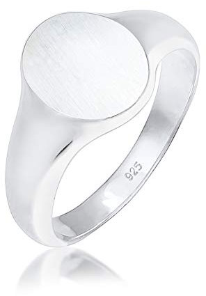 Kuzzoi Siegelring Herrenring oval matt, massiv 12 mm breit in 925 Sterling Silber, Basic Silberring poliert, Ring für Männer in der Ringgröße 54, 0611182118_54