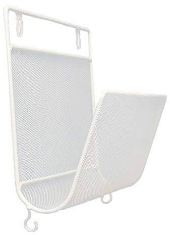 TentHome Porte-revues Mural en Métal avec 2 Crochets, 29 x 27 cm (Blanc)