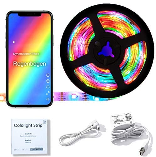 Cololight LED STRIP 30 - RGB Leuchtstreifen, WLAN, kompatibel mit Apple Homekit, Alexa, Google Home, jede LED andere Farbe (30 LEDs pro Meter, Starter Set 2m)