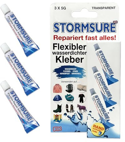 Stormsure Flexible Repair Adhesive: 3 x 5g Clear Glue - Perfect for Shoe Sole Repairs, Boot Heel Fixing, and Sneaker Restoration