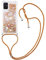 MRSTER Handykette Kompatibel mit Samsung Galaxy A51, Glitzer Flüssig Bewegende Treibsand Handyhülle mit Necklace mask Lanyard Schutzhülle für Samsung Galaxy A51. LP Love Gold