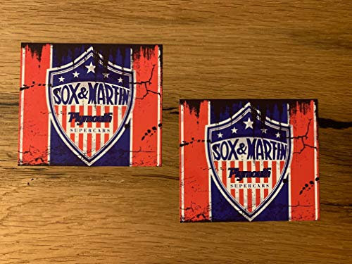 24/7stickers MG064 / 2X Super Vintage Aufkleber 9,5x7,5cm USA V8 Auto Tuning Oldtimer für Plymouth Muscle Car Oldschool Kult