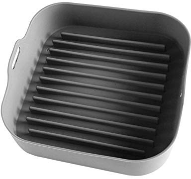 POHOVE Cesta de silicona para freidora de aire de 8x8 pulgadas, tazón de fuente de freidora de aire de silicona/olla de repuesto