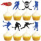 Gyufise 28 Stück Hockey-Cupcake-Topper Glitzer Hockeyspieler Cupcake Picks Eishockey Sport Thema Babyparty Jungen Mädchen Geburtstag Party Kuchen Dekorationen Zubehör