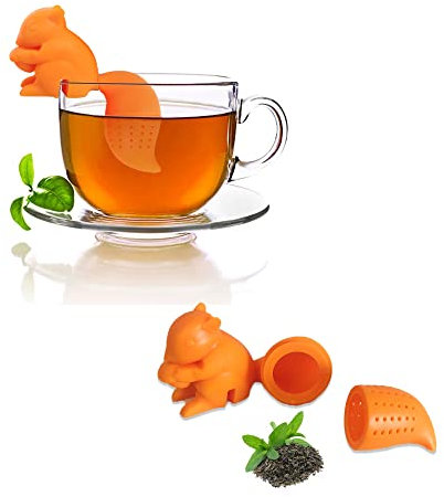 Adonello Teesieb 2x Eichhörnchen Silikon Teekugel Teefilter Teebeutel Tea Infuser Tee Ei Filter Teeei Filter Einzigartiges Teesieb Tee Liebhaber Tiermotiv Geschenkidee Tee Brüher