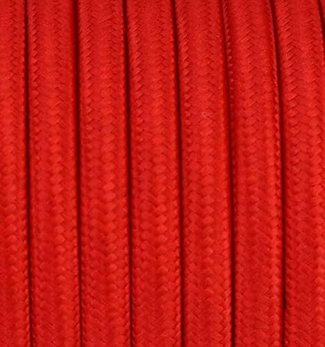 10 mètres 2 - fils Câble textile fil électrique tissu rond 2x0,75 2G0,75 rouge