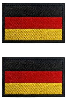 2 Stück 5x3 cm Mini Deutschland Flaggen Patch Gestickt Abzeichen Deutsch Applikationen für Kleidung Taschen Rucksack Uniform Weste Hundegeschirr Militär Taktisch Draussen Jersey