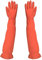 Dirfuny Gants Longs de Vaisselle en Caoutchouc, Gants de Ménage à Manche Longue, Gants de Nettoyage de Cuisine (L), Orange