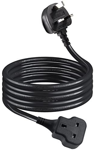 1 Way Gang Extension Lead 1M, Single Socket Mains Power Extension Lead 13A UK 3Pin Fused Plug male to female Travel Use Extension Cord Power Strip, Tough and Fireproof, Black…