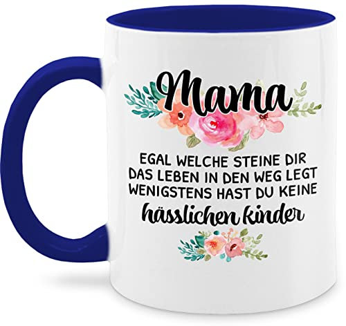 Tasse Tassen 325ml - Mama keine hässlichen Kinder Muttertagsgeschenk Mama Sprüche Lustig - 325 ml - Dunkelblau - mit spruch muttertagstasse mum kaffeetasse sprüchen moms cup mütter häferl