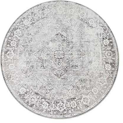 Paco Home Waschbarer Teppich Wohnzimmer Schlafzimmer Rund Vintage Muster Moderne Deko Orientalisch Ornamente Bordüre, Grösse:120 cm Rund, Farbe:Beige