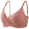 Still BH Ohne Bügel Bequem Umstands-BH Still BH mit Spitzen Damen Still BH Ohne Bügel Leicht Gepolstert Triangel-BH Mit Spitze Schwangerschafts BH Damen Breastfeeding Bra (Pink, XL)