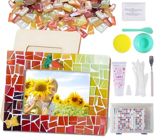AiYoYo DIY Fotorahmen Bastelset Geschenke für Kinder und Erwachsene Mosaik Bilderrahmen Kreatives Basteln für Mädchen Geburtstagsgeschenk 5 6 7 8 9 10 11 12+ Jahre