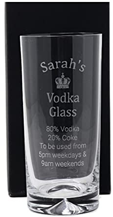 Regalo Personalised Dimple Highball Glass - Vodka% Design (Cardboard Gift Box)