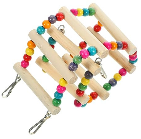 Beavorty Bird Hanging Ladder Toy for Parrots and Birds Chewing and Climbing Perch for Budgies Parakeets and Hamsters Encourages Exercise and Play